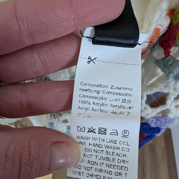 Free with Purchase Shein Granny Square Cardigan Long Sleeve Open Front - Picture 2 of 9